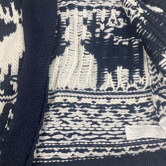 Abercrombie & Fitch Women’s Moose Chunky Knit Long Cardigan Toggles Small Navy - Picture 10 of 10